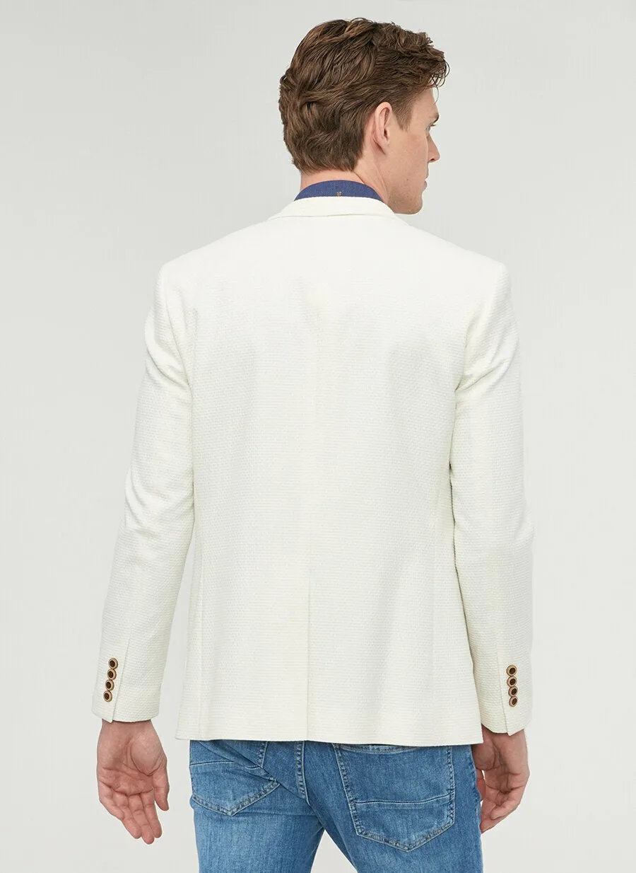 16903 White Slim Fit Jacket