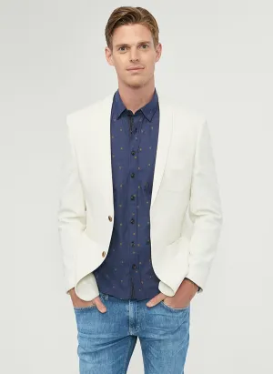 16903 White Slim Fit Jacket