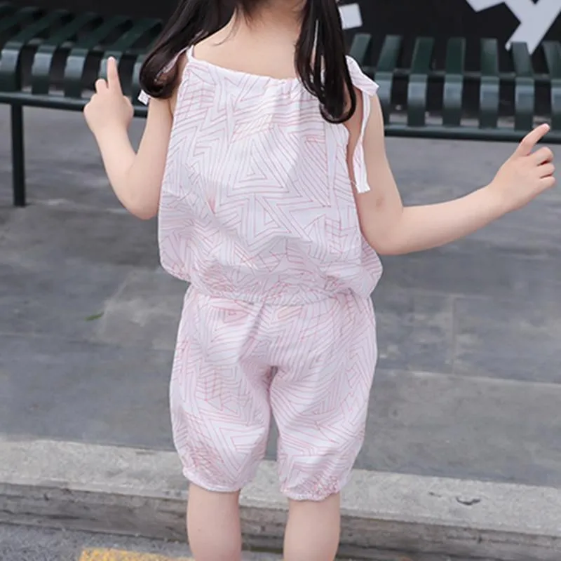 2-piece Geometric Pattern Tops & Shorts for Toddler Girl