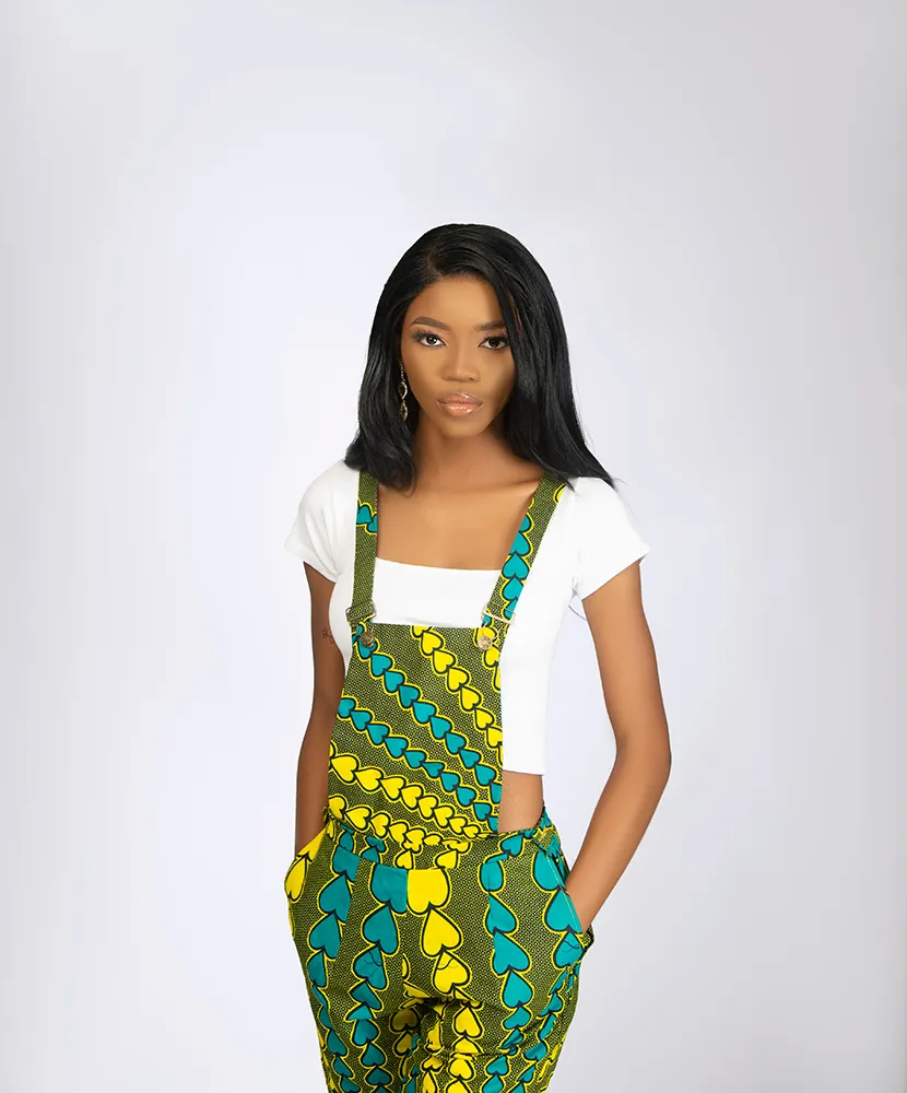 African print beti overall jumpsuit