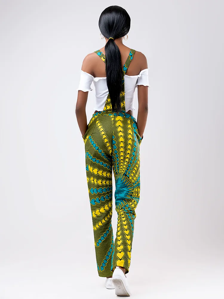 African print beti overall jumpsuit