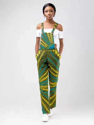 African print beti overall jumpsuit