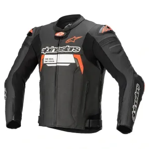 Alpinestars Missile Ignition V2 Leather Jacket Black/Red Fluo