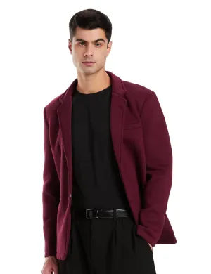 Amazon Brand - Symbol Men's Solid Full Sleeves Regular Fit Casual Blazer (AW23-SY-BLZ-10_Wine_L)