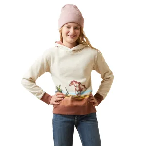 Ariat Girl's Wild Horse Oatmeal Heather Pullover Sweatshirt 10046460