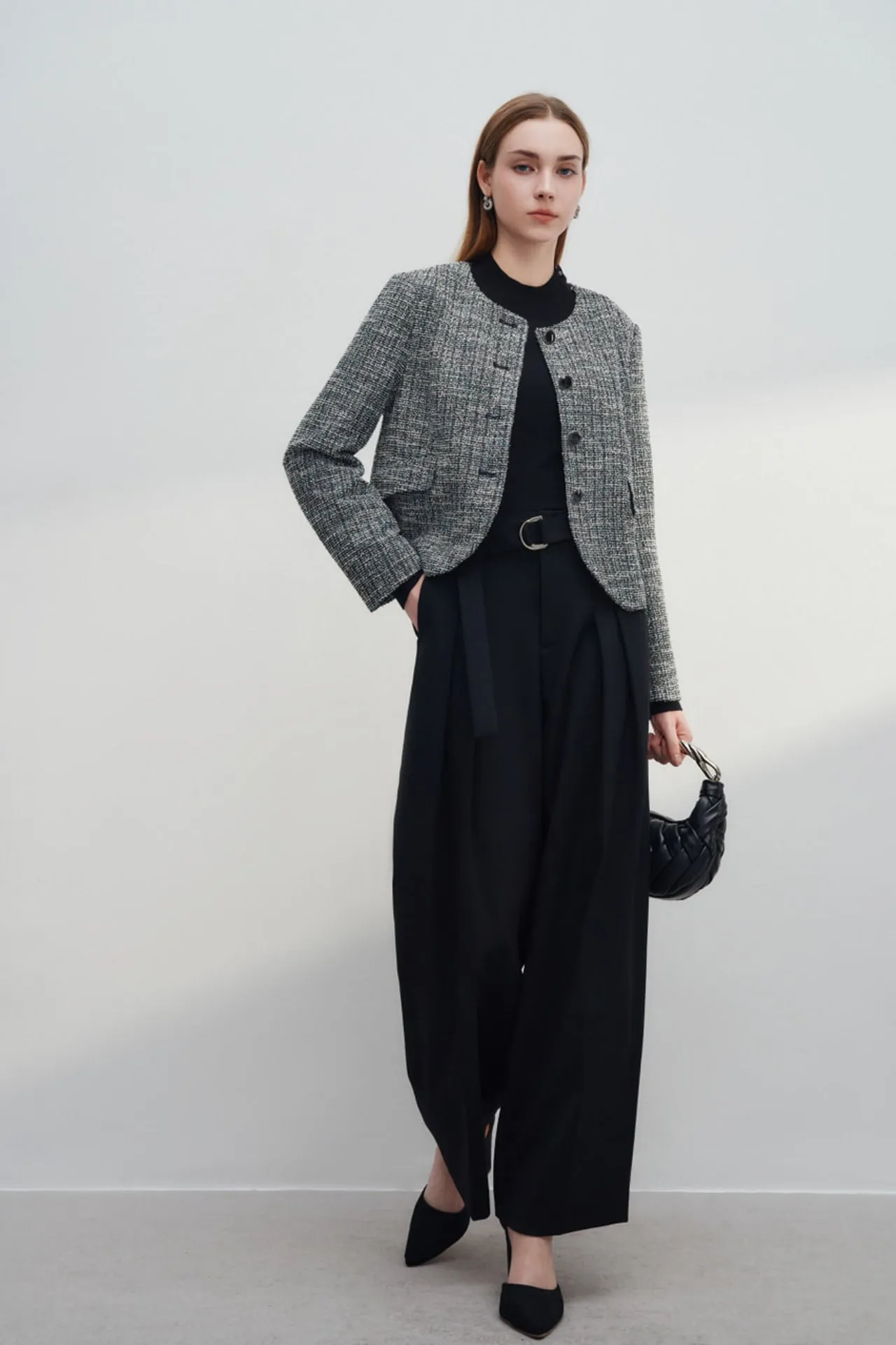 Cotton Lurex Tweed Knit Jacket