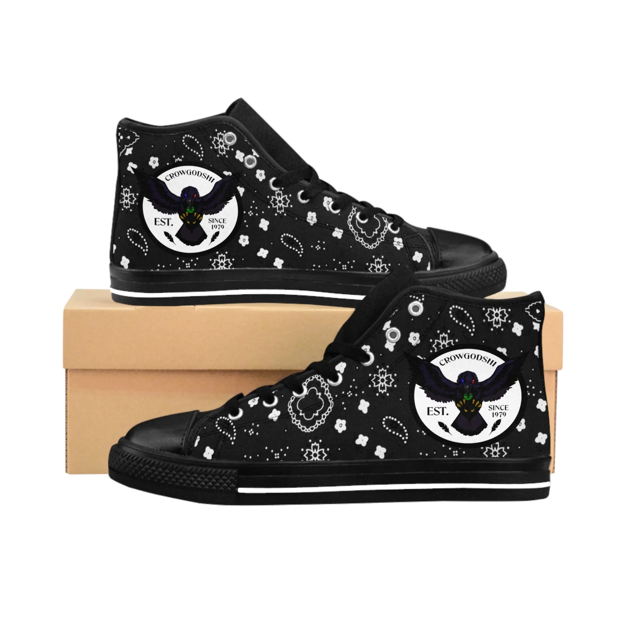 Crowgodshi Men's Black Colors High-Tops