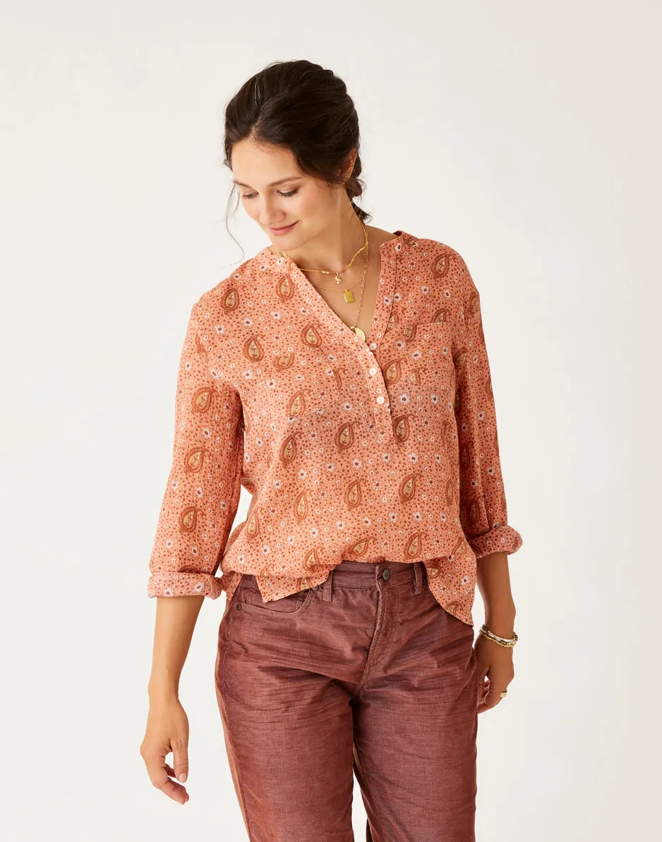 Dylan Gauze Shirt: Lt. Henna Paisley