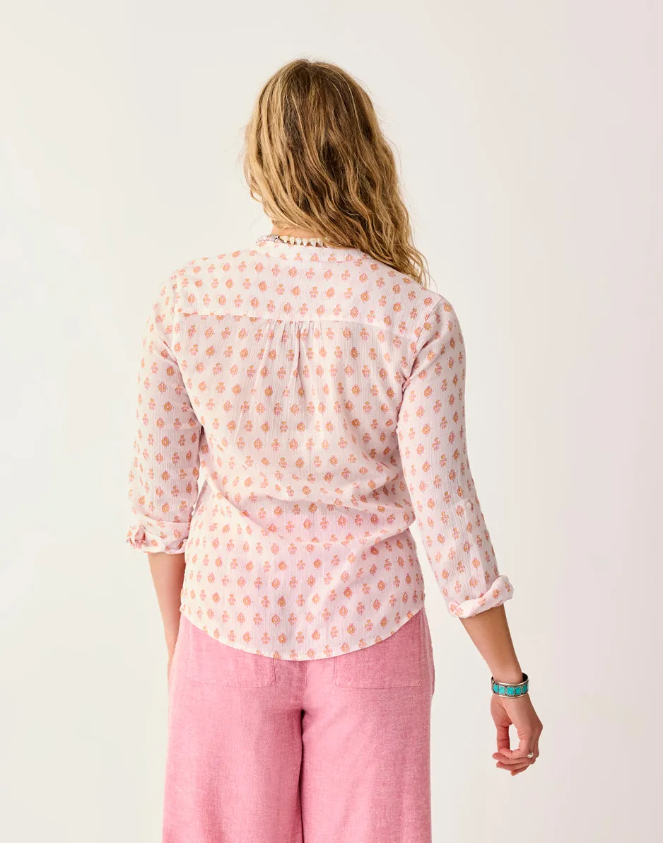 Dylan Gauze Shirt: Pink Batik