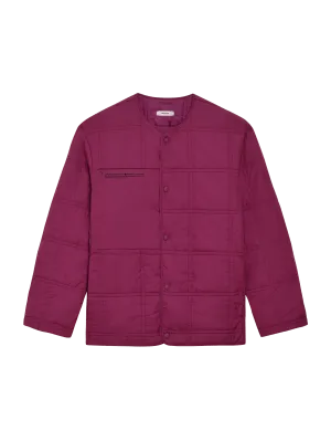 FLWRDWN™ Quilted Collarless Jacket—plum purple