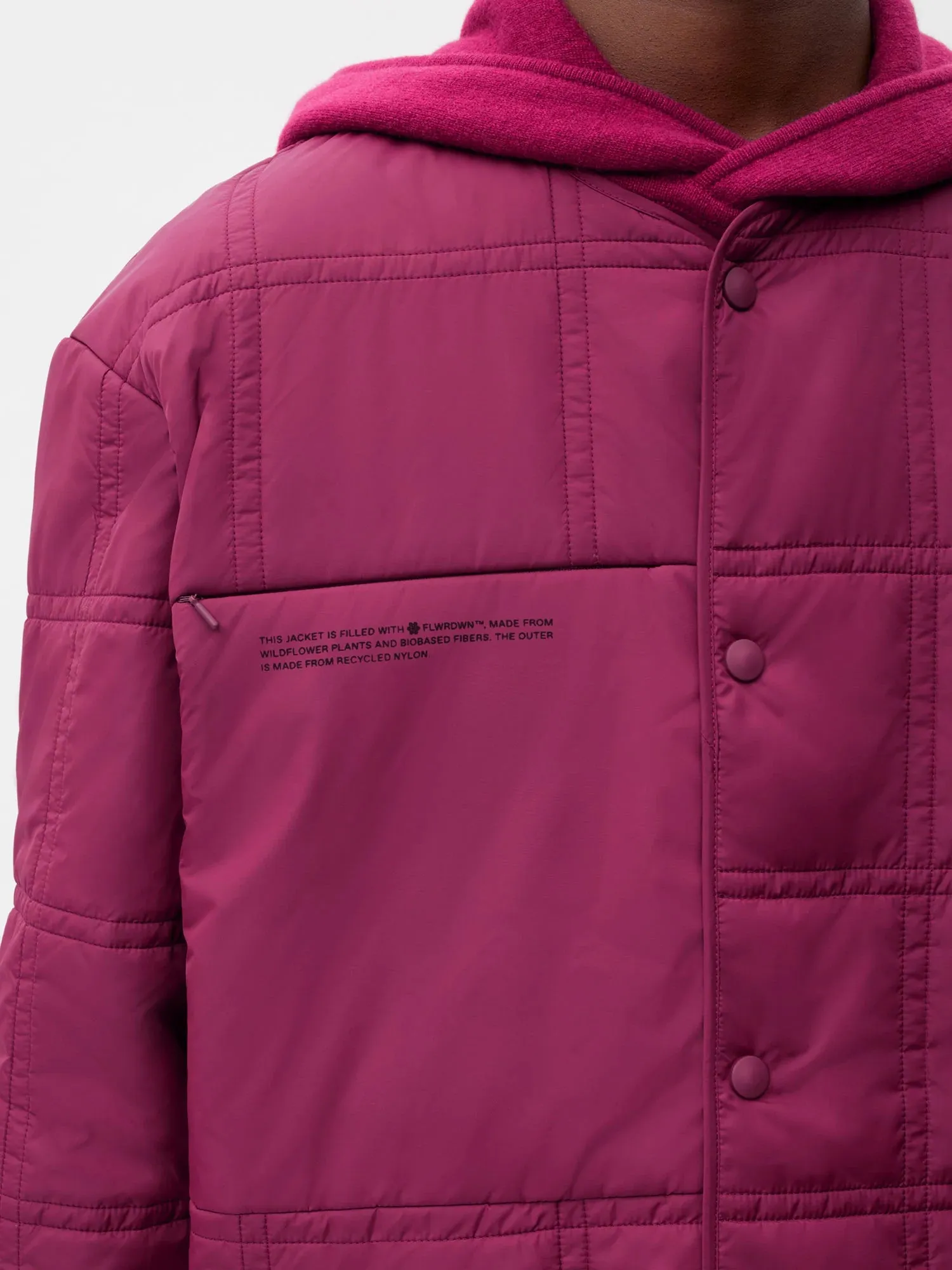 FLWRDWN™ Quilted Collarless Jacket—plum purple