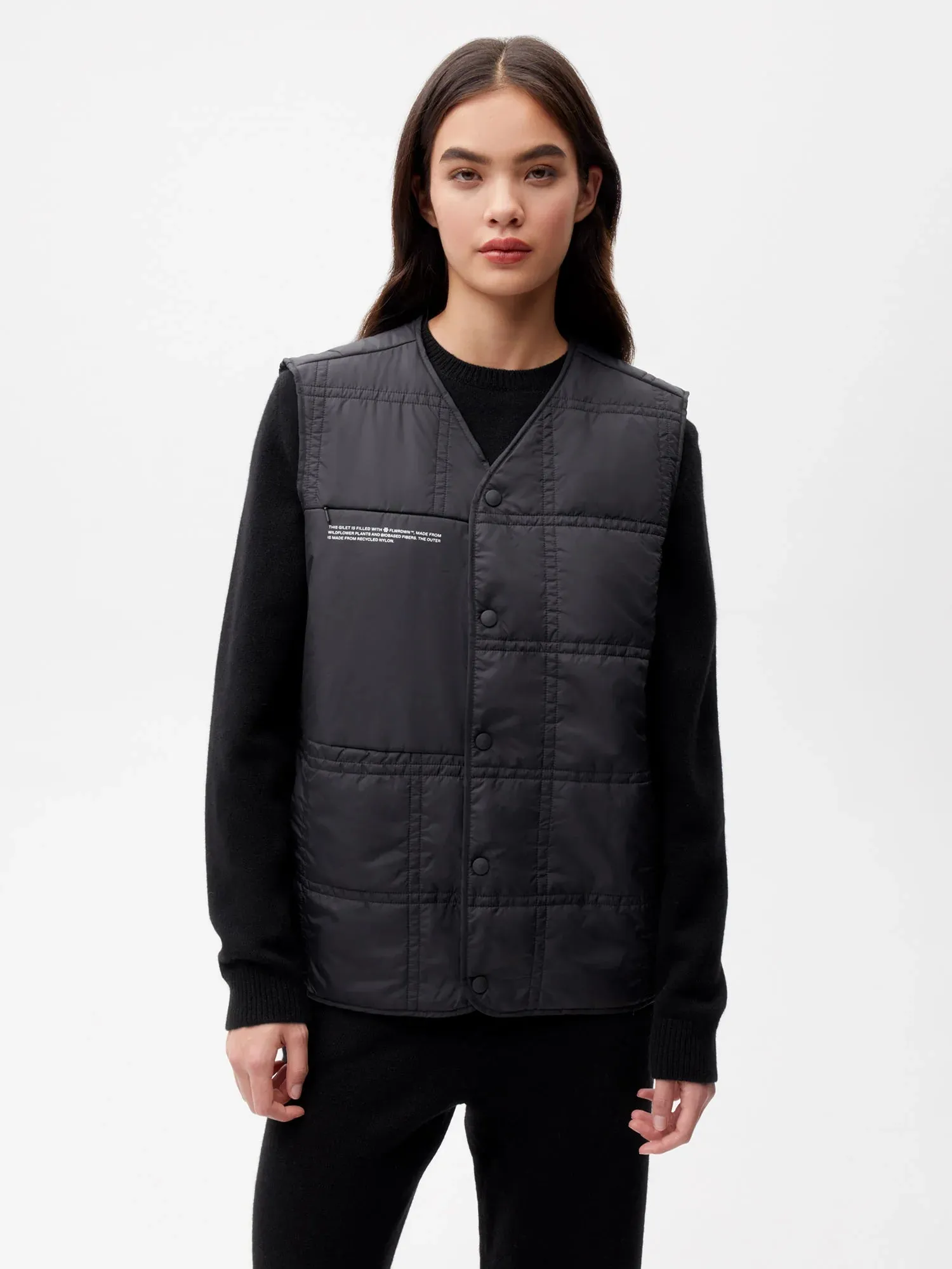 FLWRDWN™ Quilted Gilet—black