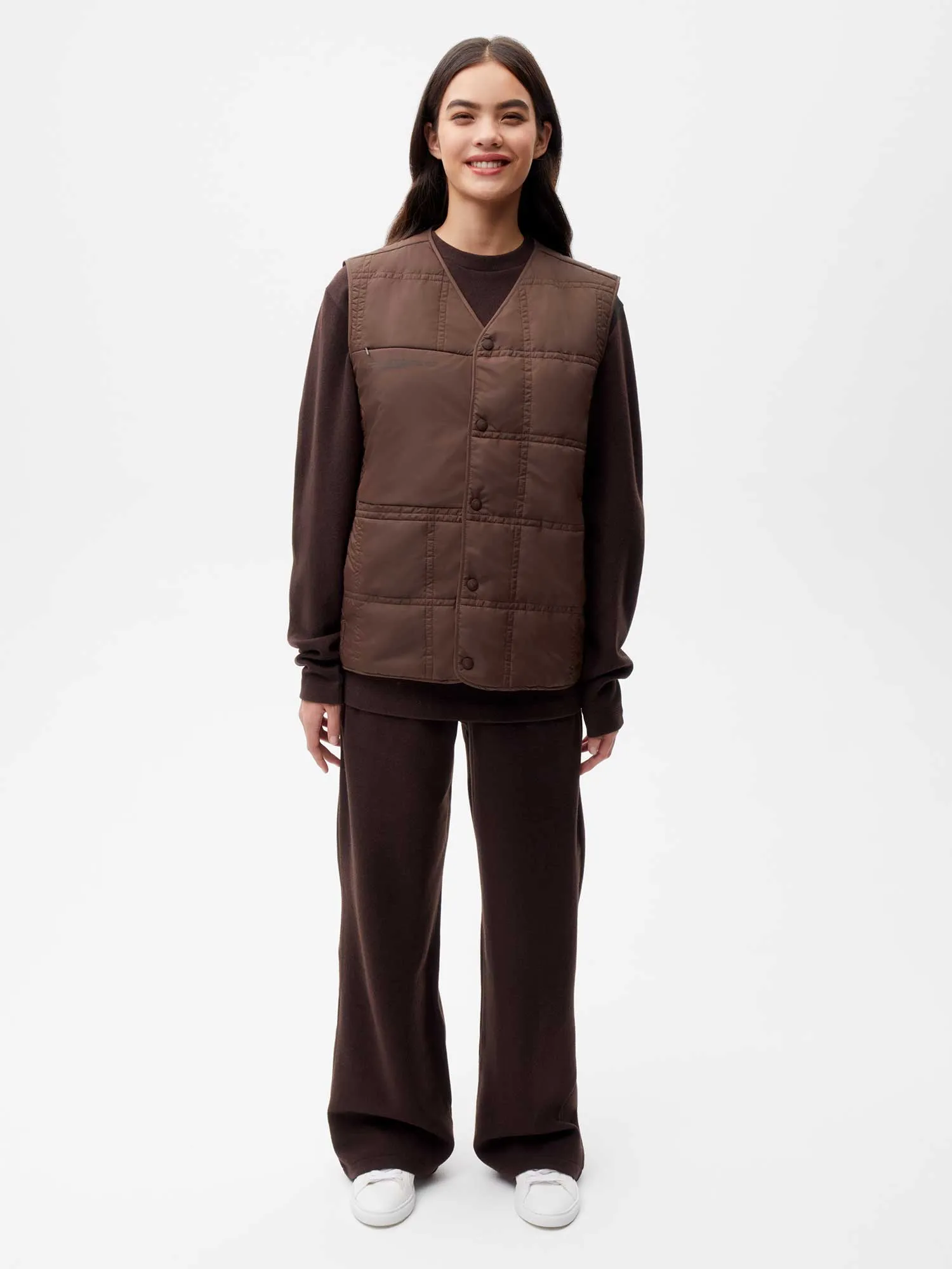 FLWRDWN™ Quilted Gilet—chestnut brown