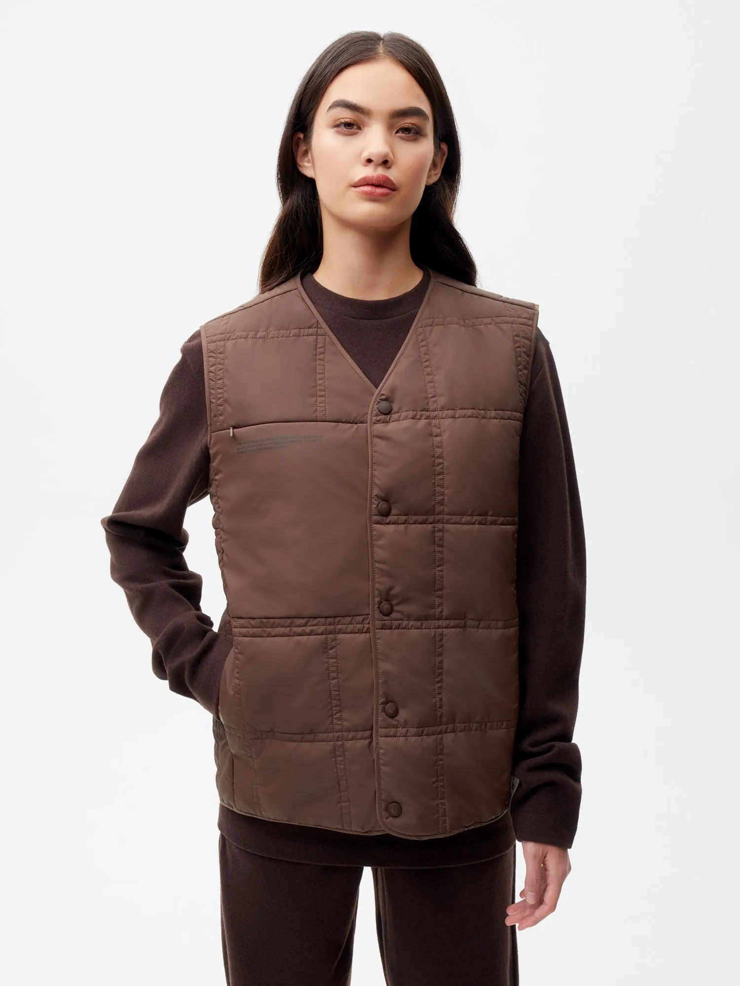 FLWRDWN™ Quilted Gilet—chestnut brown