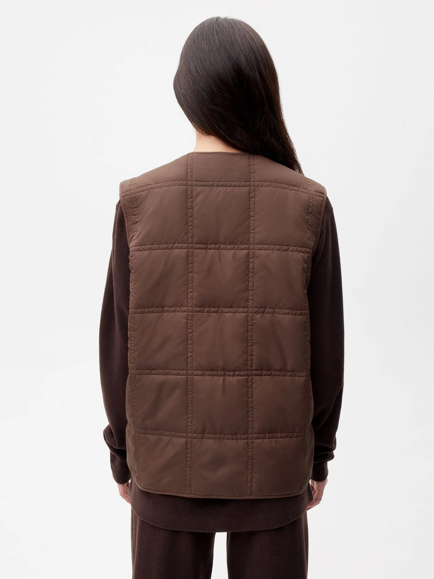 FLWRDWN™ Quilted Gilet—chestnut brown