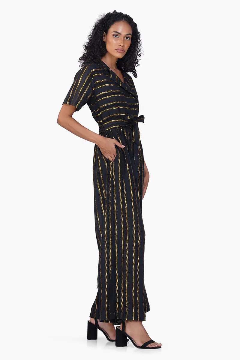 Gold Charm Black Jumpsuit