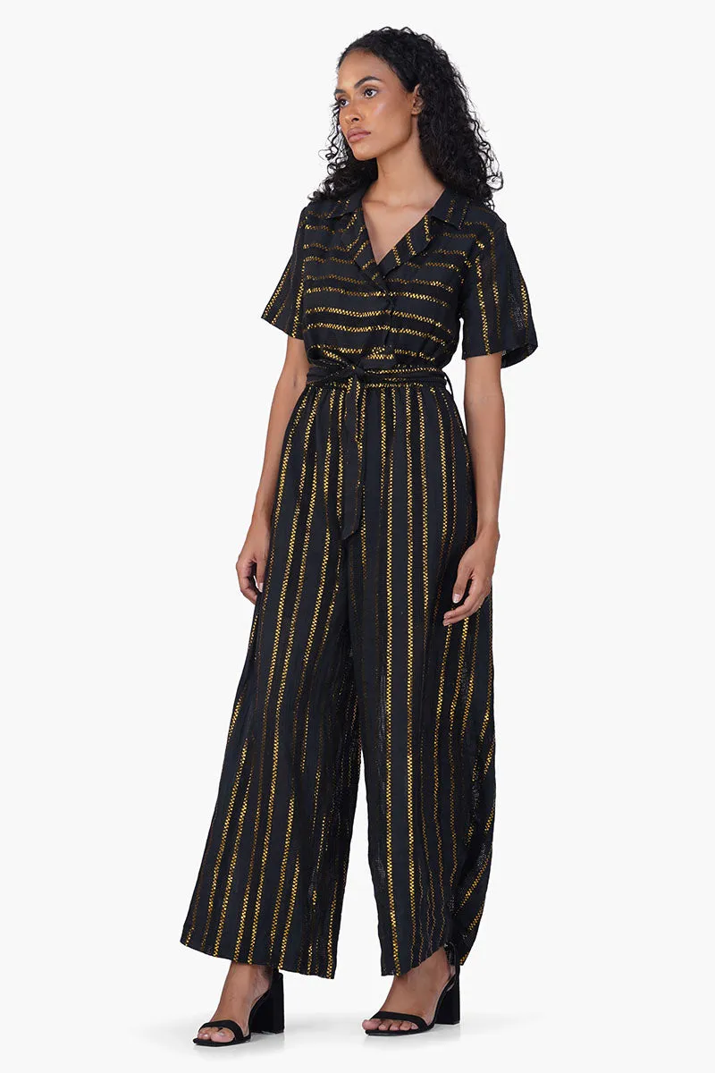 Gold Charm Black Jumpsuit