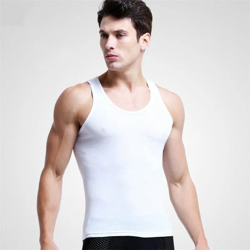 Great 3Pcs/lot Men's Cotton Solid Seamless Underwear -Mens Sleeveless Tank Vest Comfortable Undershirt (D100)(TM7)