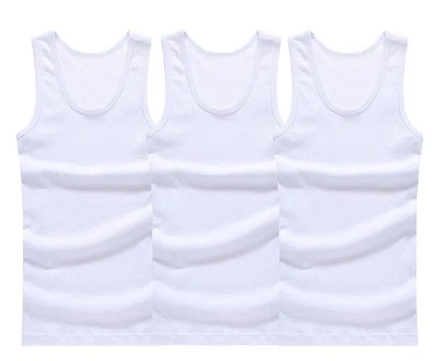 Great 3Pcs/lot Men's Cotton Solid Seamless Underwear -Mens Sleeveless Tank Vest Comfortable Undershirt (D100)(TM7)