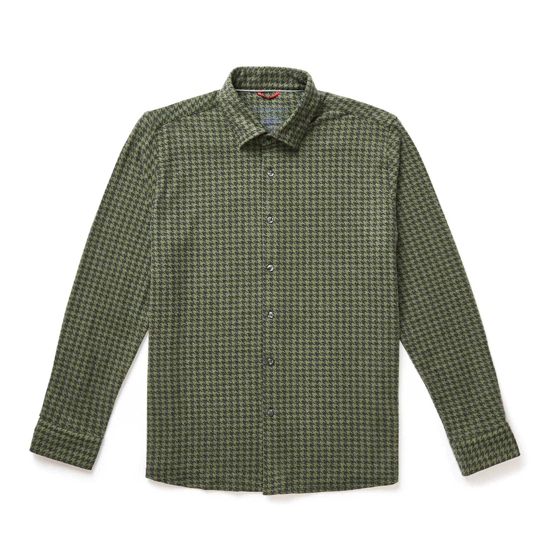 Green Houndstooth Fleece Shirt