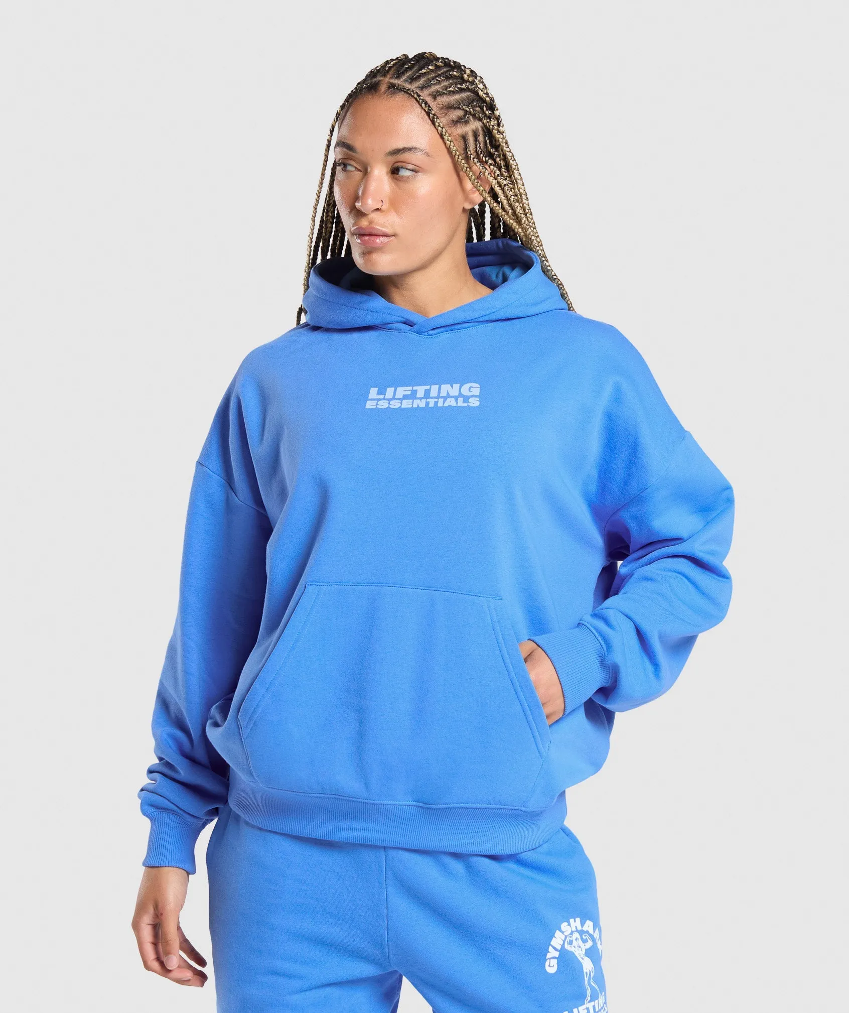 Gymshark Strong Women Oversized Hoodie - Lats Blue