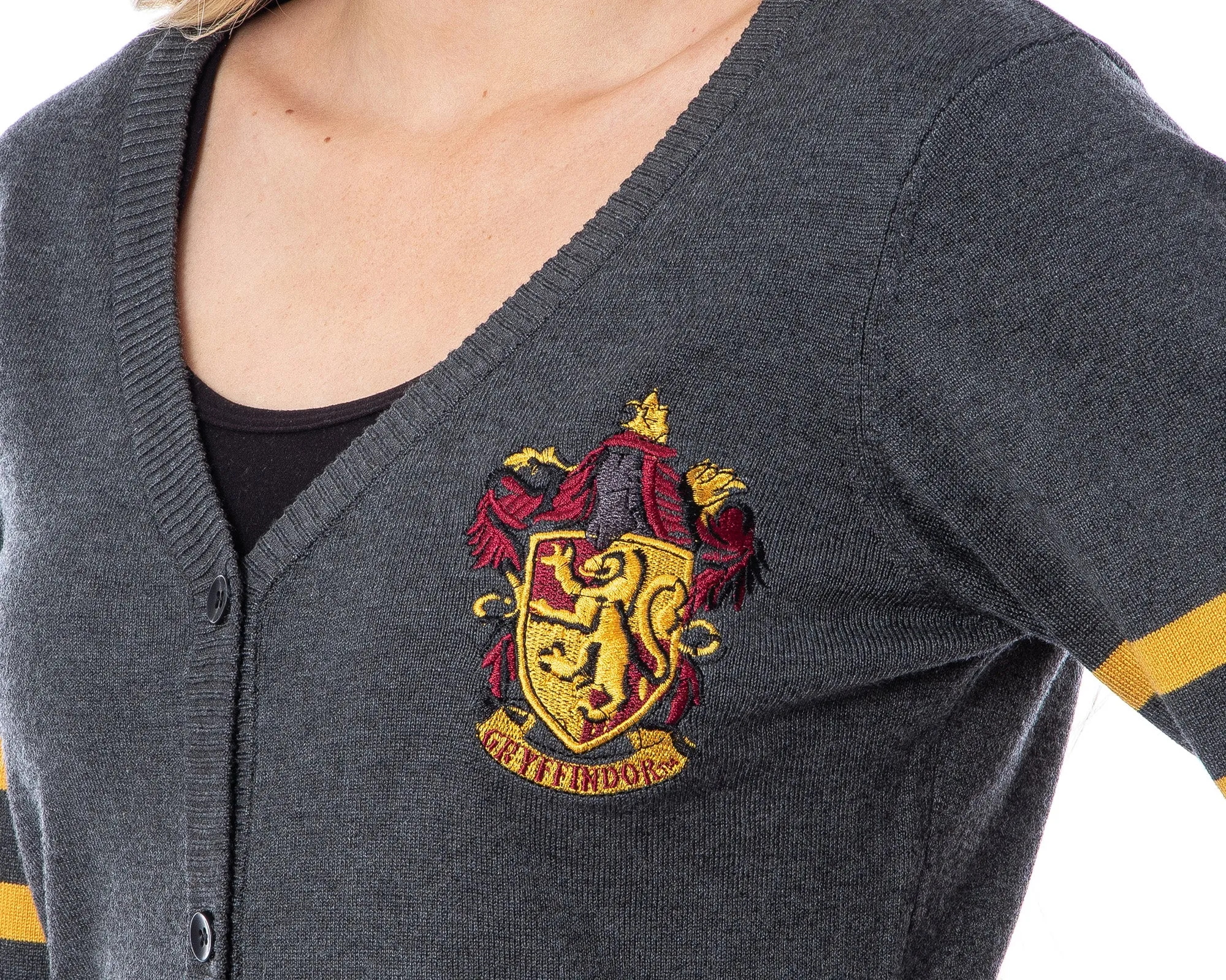 Harry Potter Womens Gryffindor House Open Front Cardigan Juniors Knit Sweater