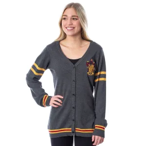 Harry Potter Womens Gryffindor House Open Front Cardigan Juniors Knit Sweater