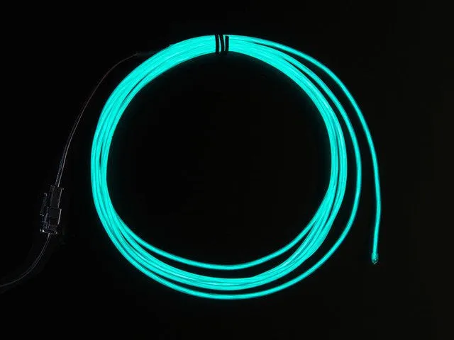 High Brightness Aqua Electroluminescent (EL) Wire - 2.5 meters