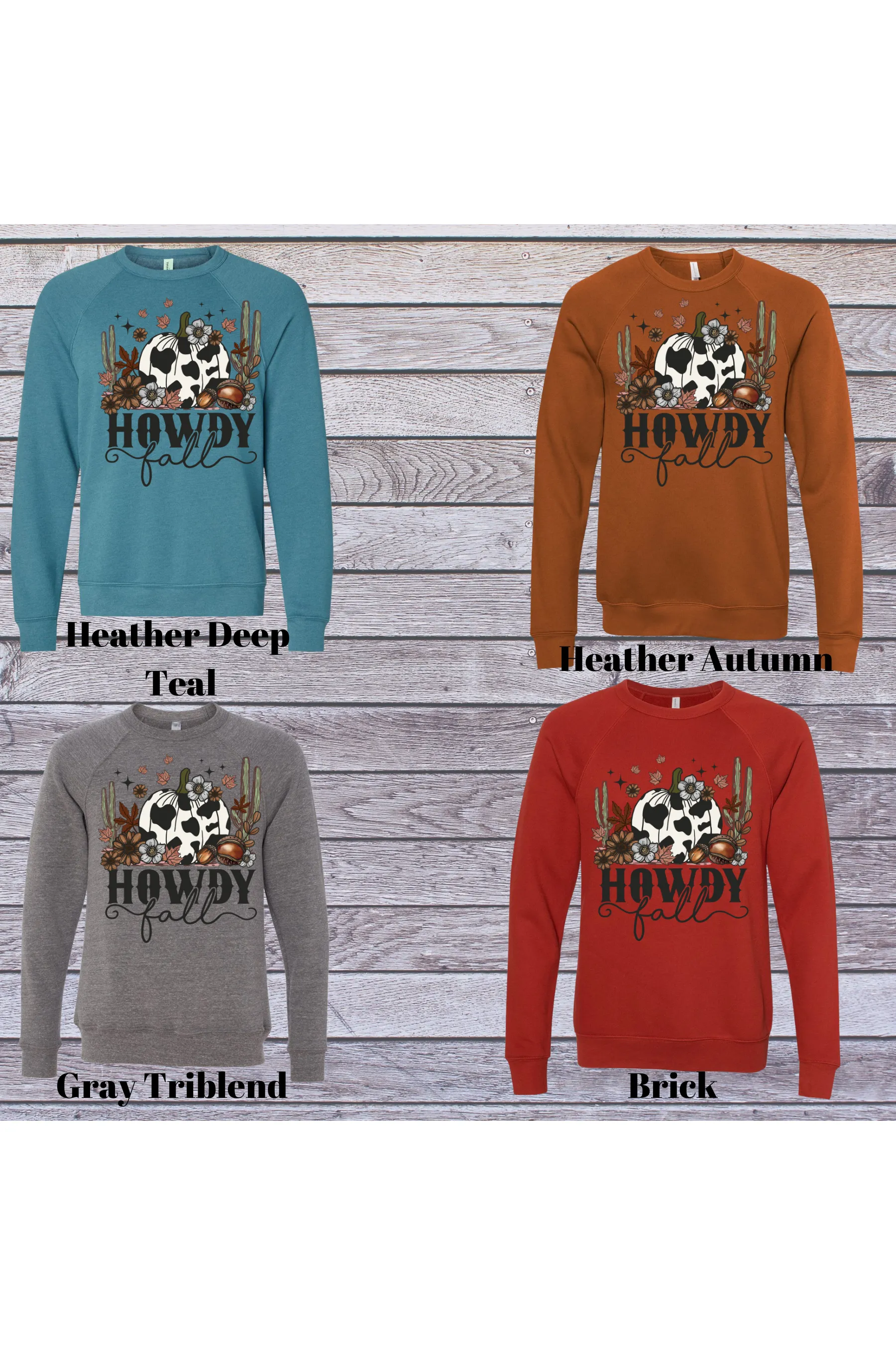 Howdy Fall Bella Canvas Crew Neck Sweatshirt