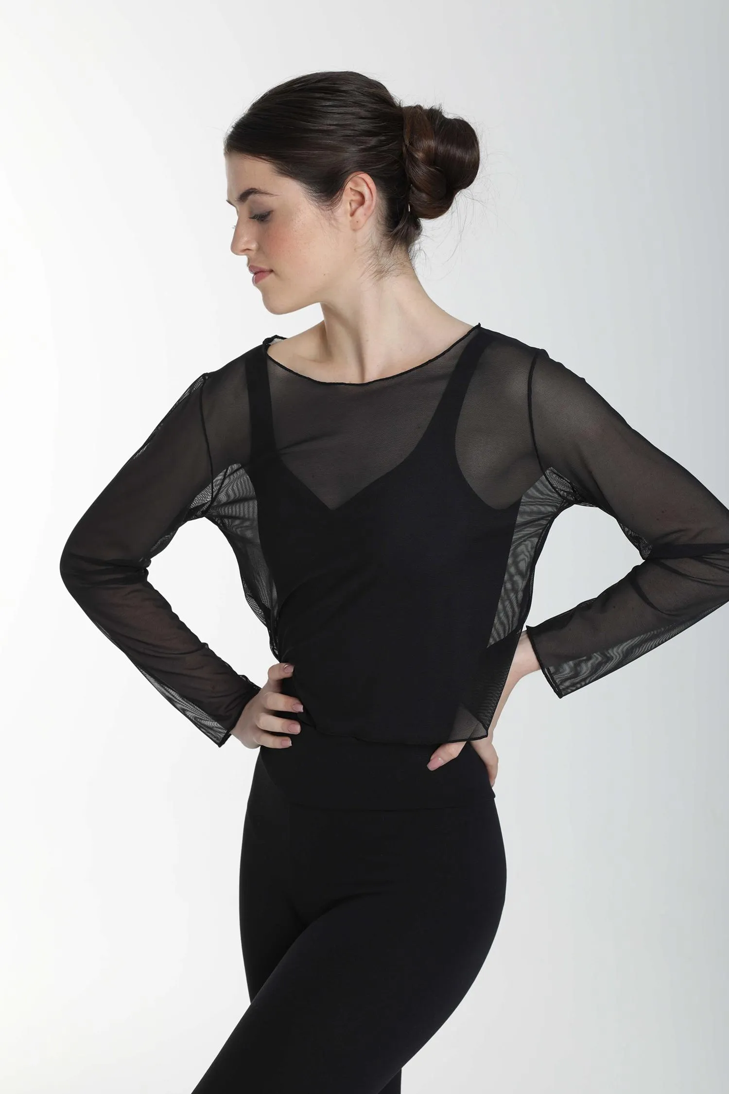 Intermezzo 6517 Long Sleeve Mesh Top