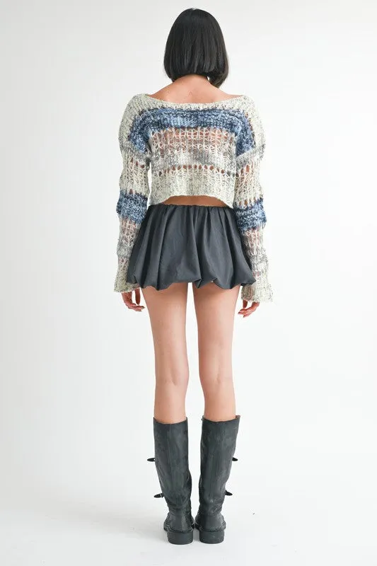 kesley LOOSE KNITTED CROP SWEATER