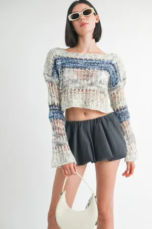 kesley LOOSE KNITTED CROP SWEATER