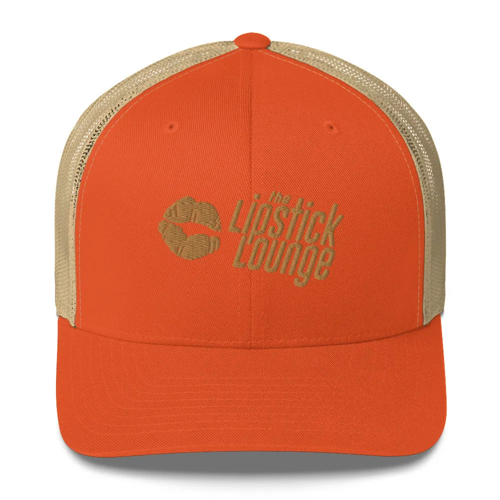 Lipstick Lounge Gold Logo Trucker Cap