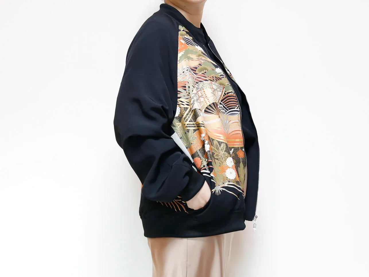 <J09-016> KIMONO BOMBER Jacket  -Mens M  Ladys XL