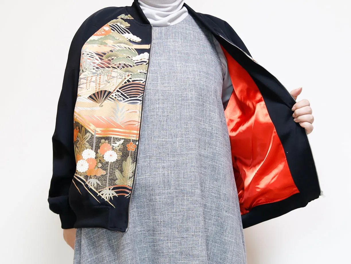 <J09-016> KIMONO BOMBER Jacket  -Mens M  Ladys XL