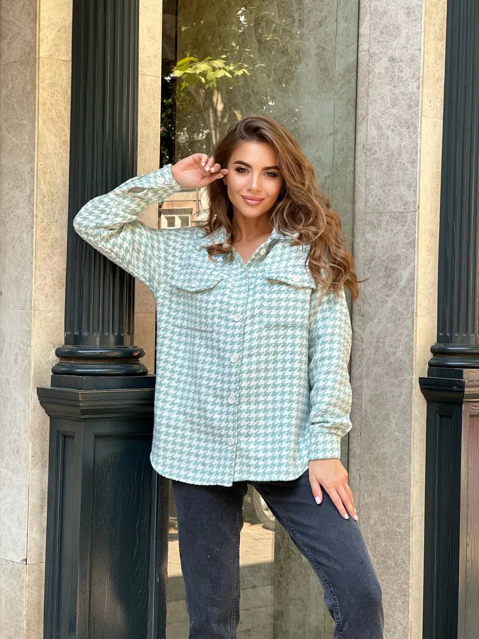 Mint Shirt Warm Autumn Casual Wear