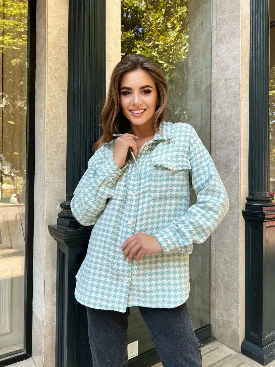 Mint Shirt Warm Autumn Casual Wear