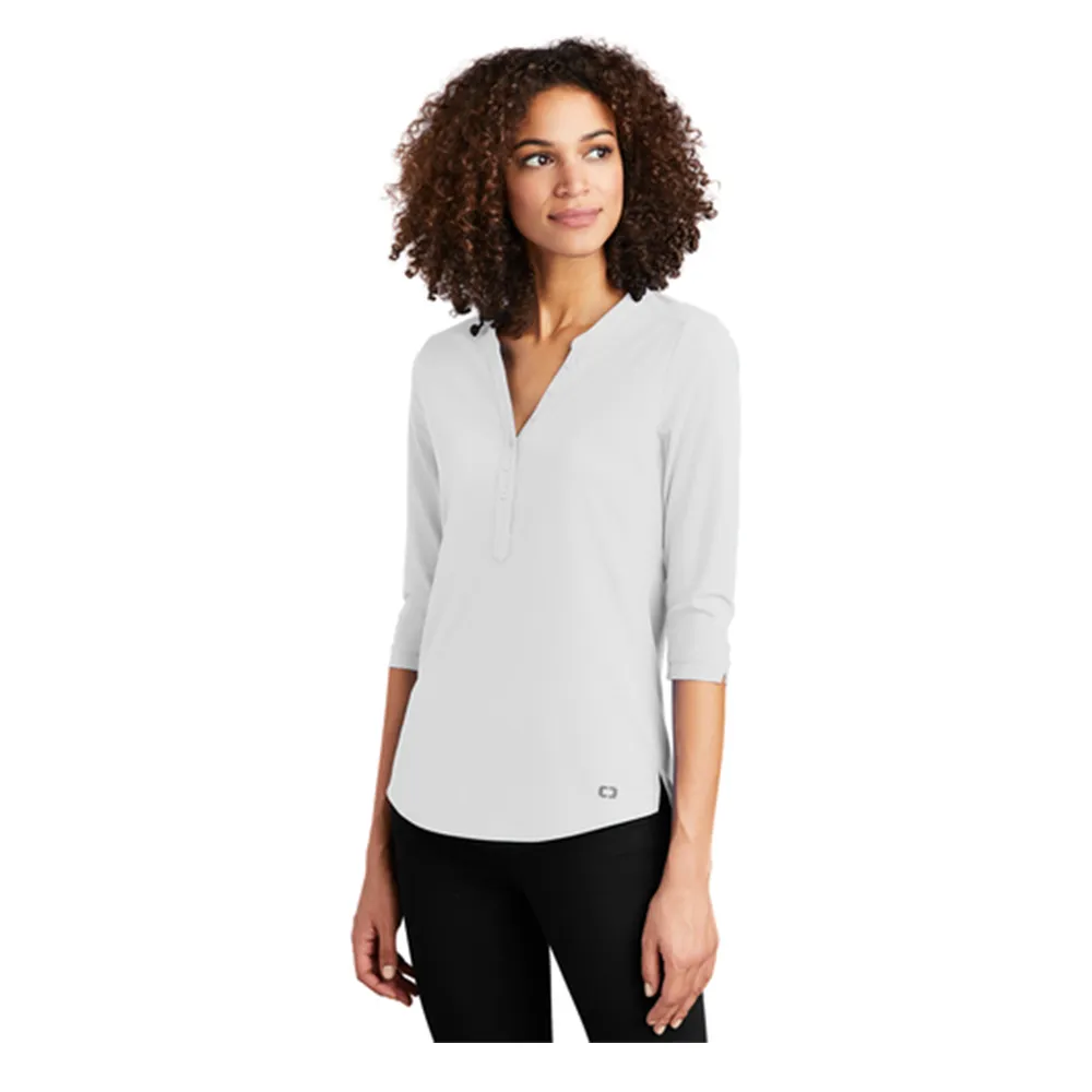 OGIO ® Ladies Jewel Henley - Bright White