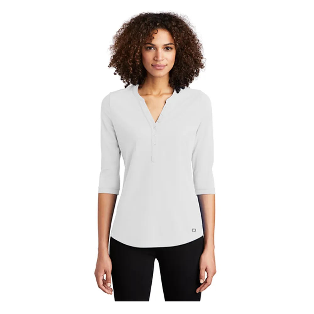 OGIO ® Ladies Jewel Henley - Bright White