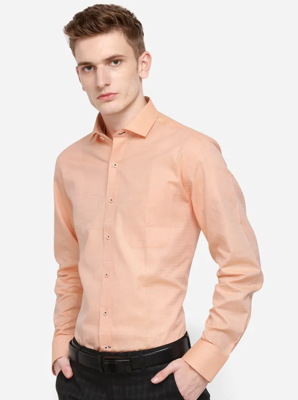 Orange Dobby Smart Fit Formal Shirt | JadeBlue