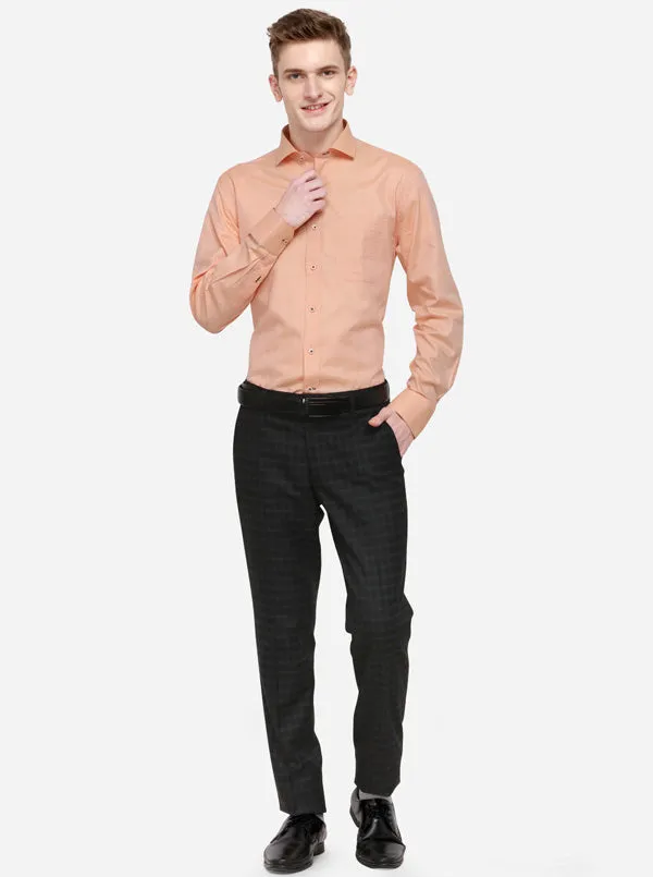 Orange Dobby Smart Fit Formal Shirt | JadeBlue