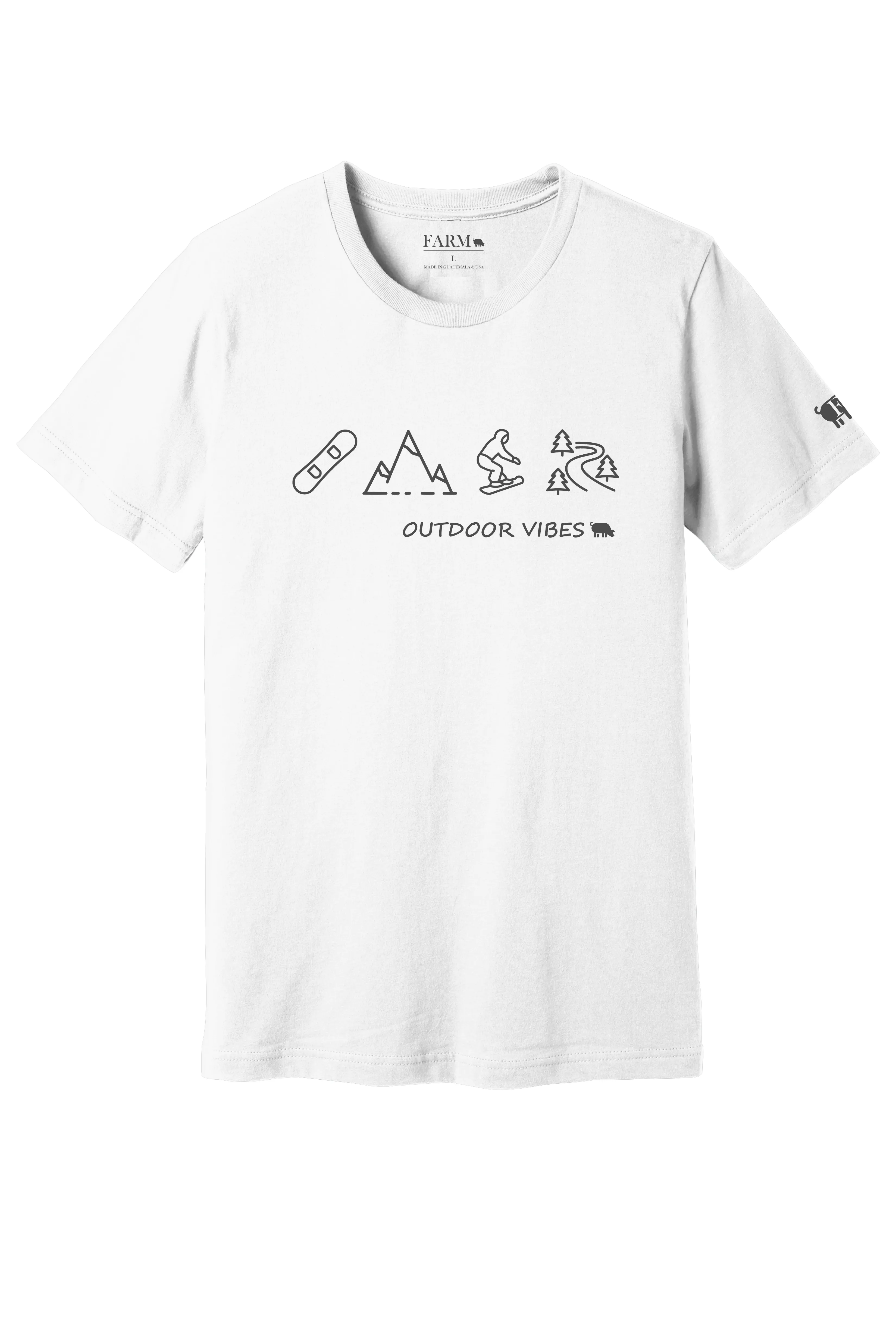 Outdoor Vibes Snowboarding T-Shirt Adult - Collection by Farm Brand