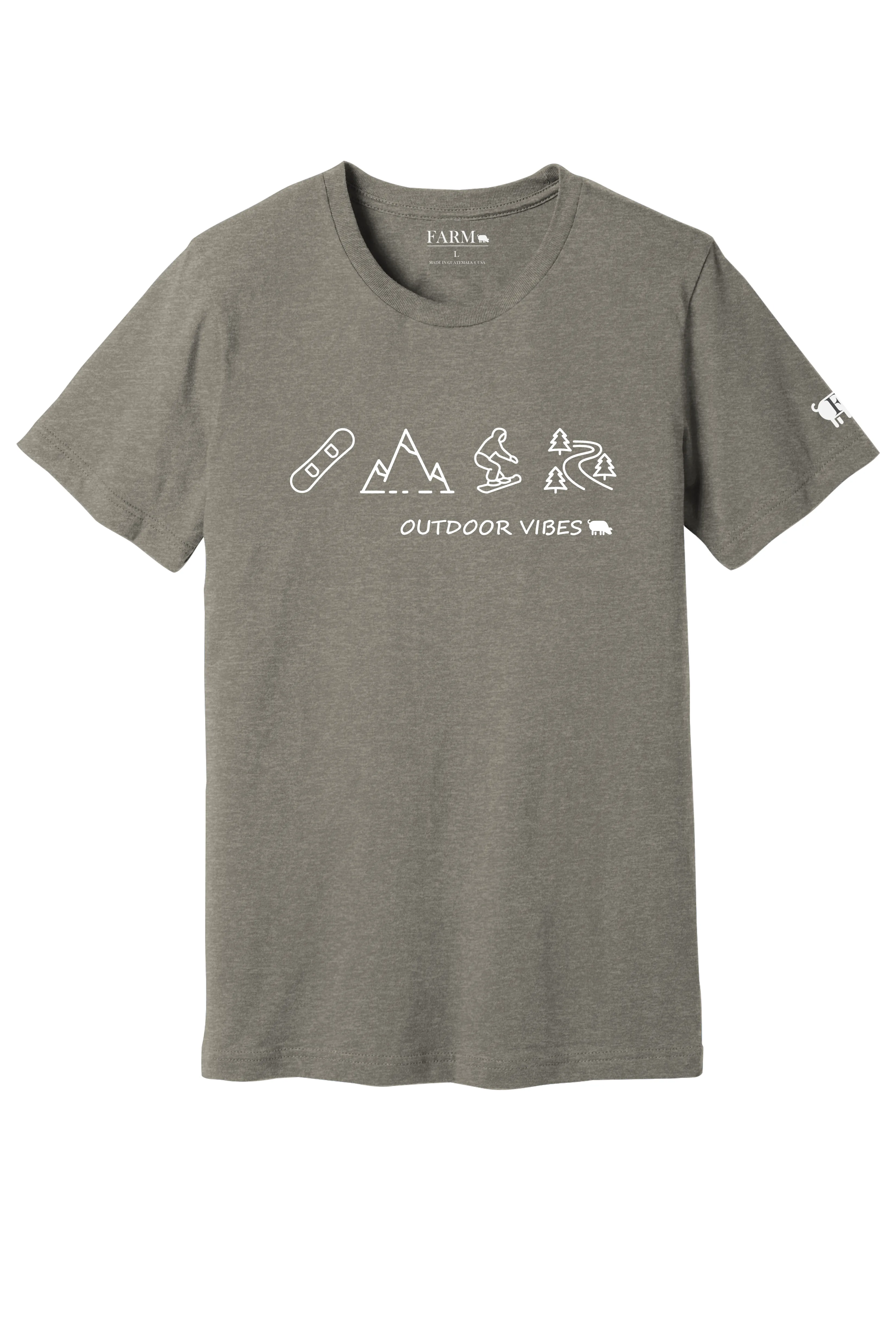 Outdoor Vibes Snowboarding T-Shirt Adult - Collection by Farm Brand