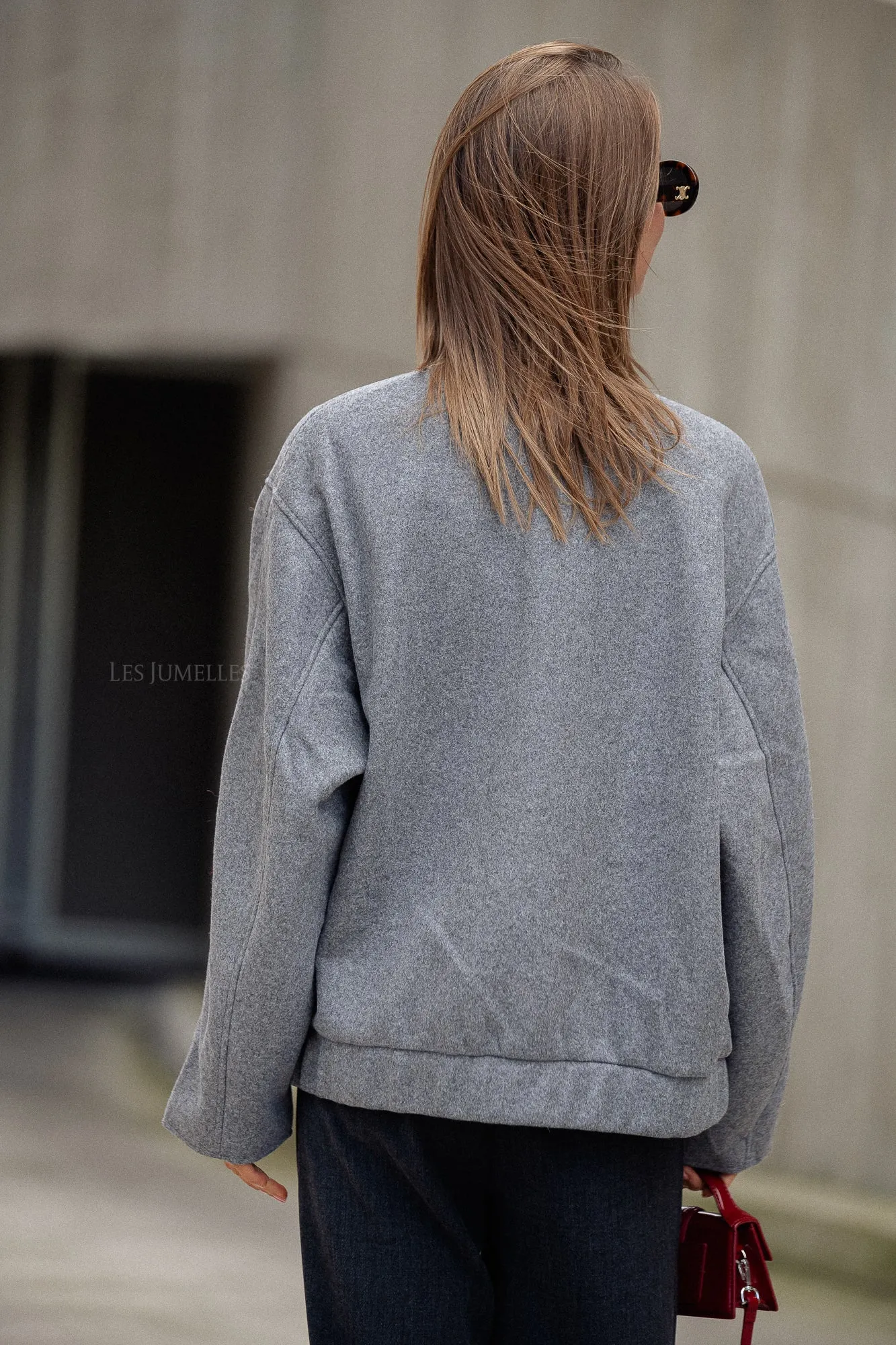 Oversize Geena bomber jacket grey melange