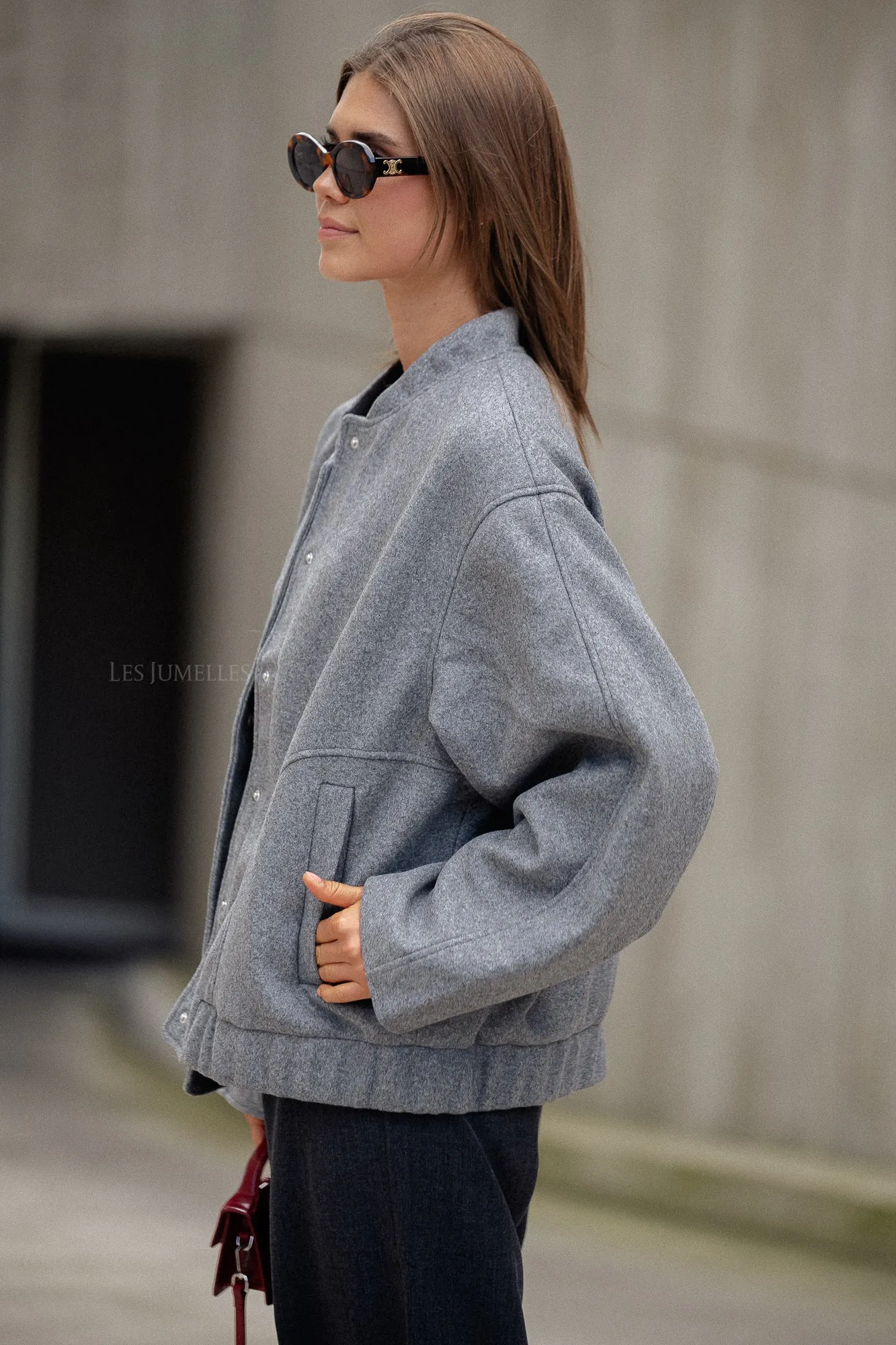 Oversize Geena bomber jacket grey melange