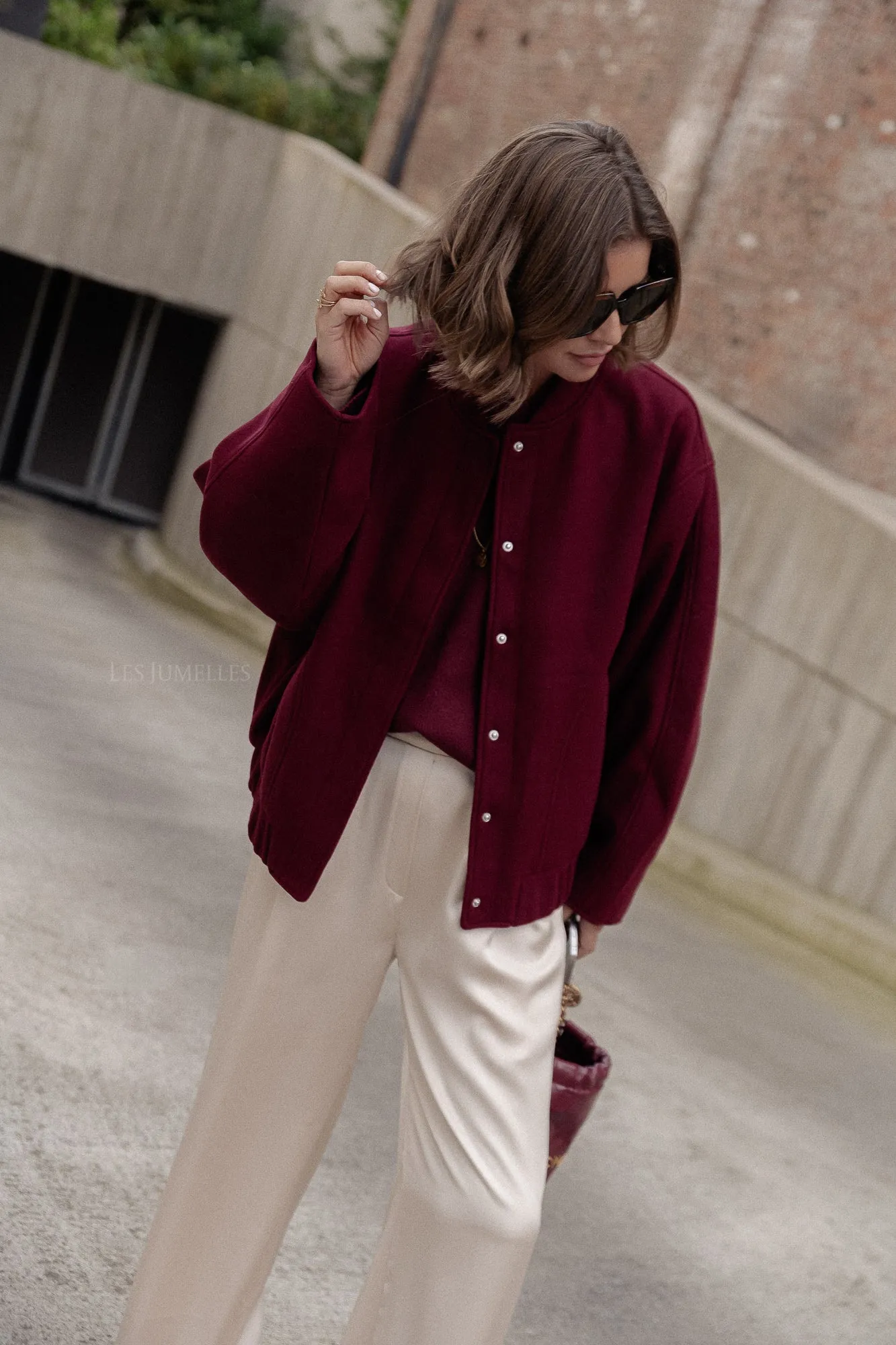 Oversize Geena bomber jacket zinfandel