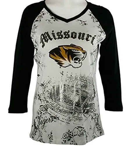 P-Michael Collegiate Apparel - University of Missouri Women's Top, 3/4 Sleeve