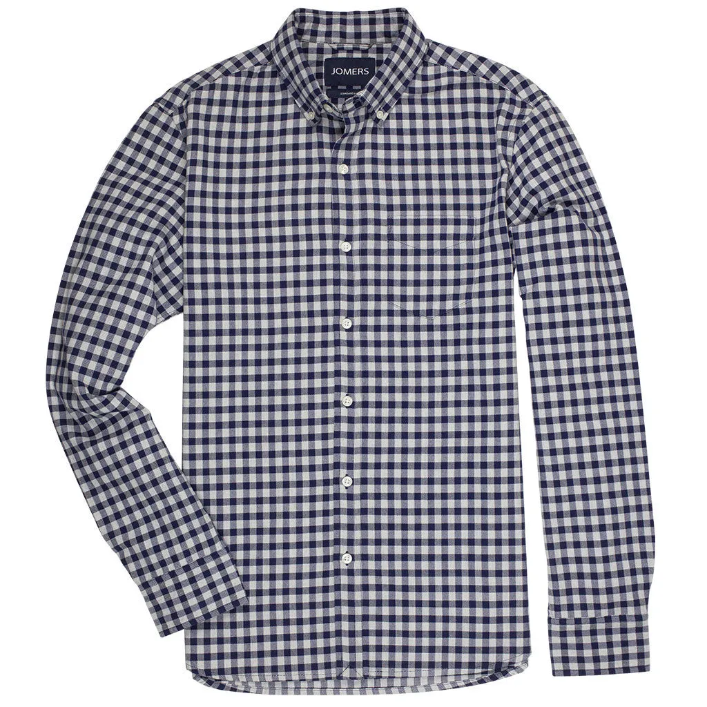 Pelham (Slim) - Navy Gingham Oxford Button Down