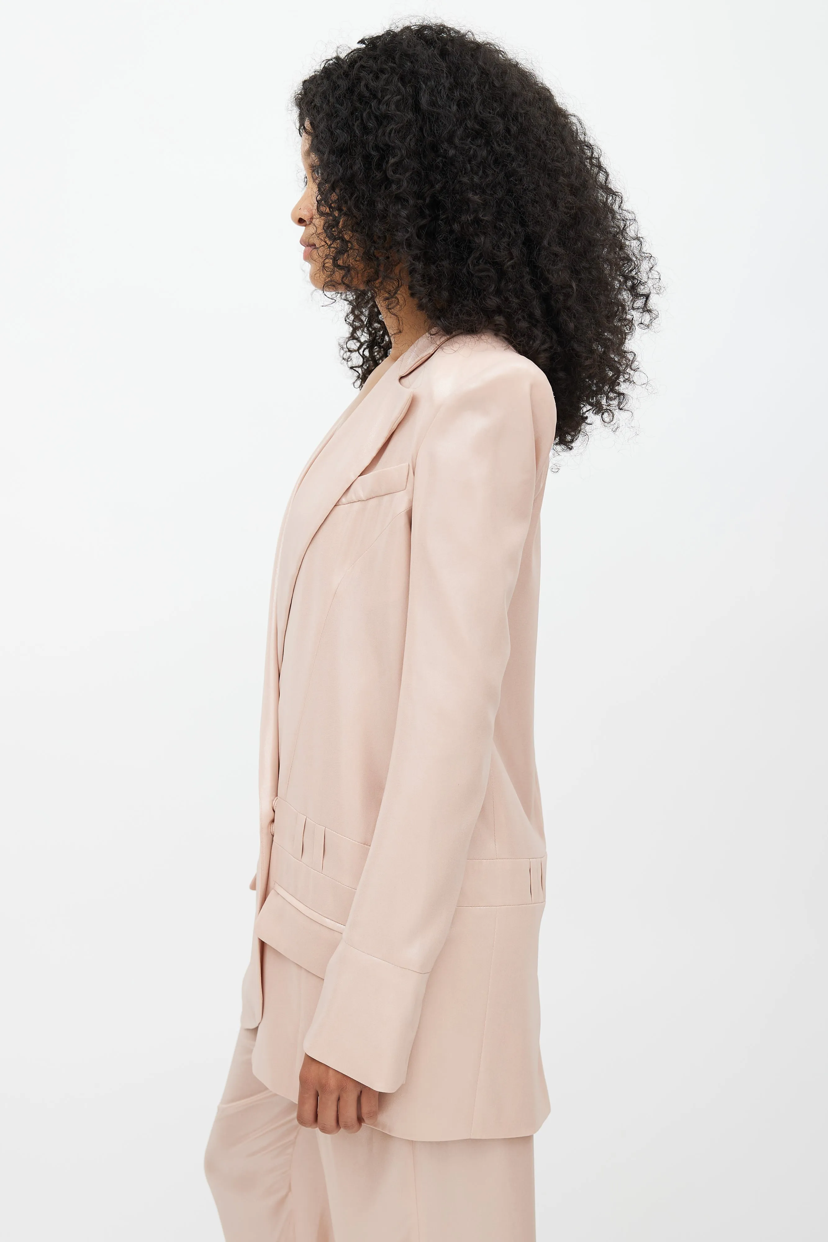 Pink Metallic Lightweight  Blazer