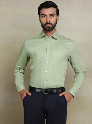 Pista Green Dobby Regular Fit Formal Shirt | JadeBlue